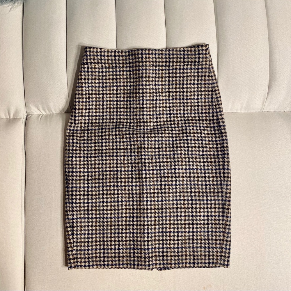 J. Crew Houndstooth Pencil Skirt - GUC